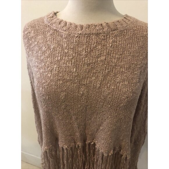 Karlie Women's Fringe Sweater Pink - Open Back , Size Large - Picture 2 of 9